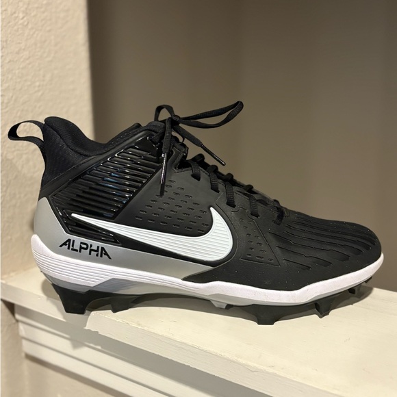 Nike Alpha Menace Strong Football Cleats Black/White II5139-010 Mens Sz 10.5 - Picture 4 of 9